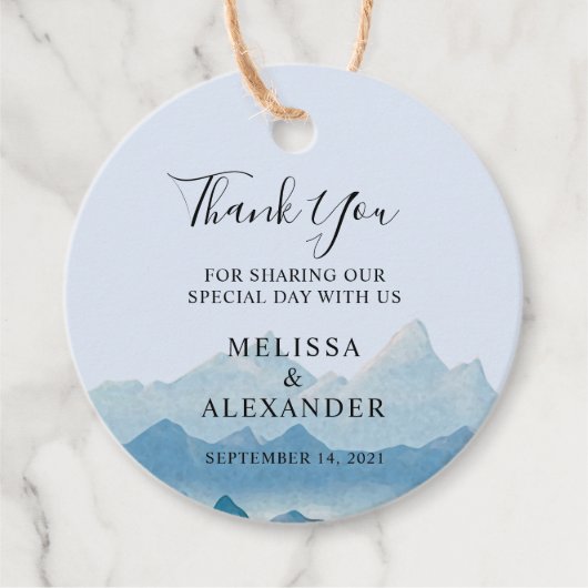 Rustige Waterverf Brugsprei Dank je Bedankjes Labels (Voorkant)