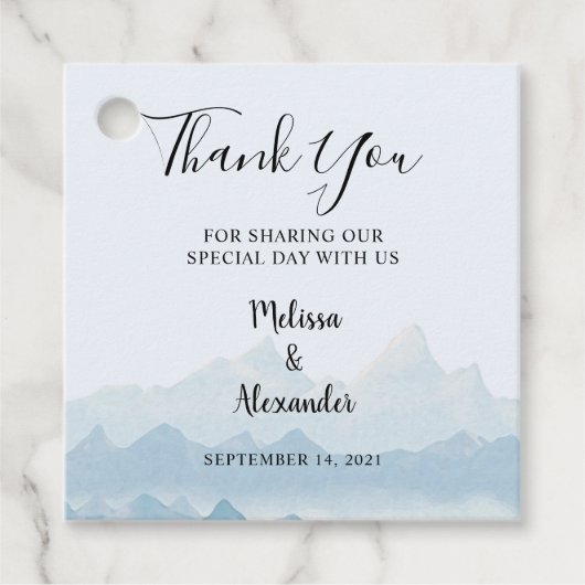 Rustige Waterverf Brugsprei Dank je Bedankjes Labels (Voorkant)