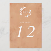 Rustige Waterverf bruiloft 5x7 tabelnummer (Voorkant)