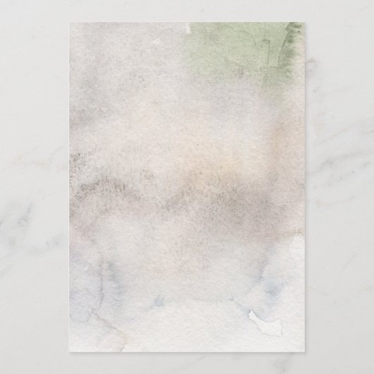 Rustige Waterverf bruiloft tijdlijn Programmakaart (Achterkant)