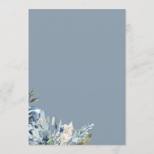 Rustige Waterverf bruiloft tijdlijn Programmakaart (Achterkant)