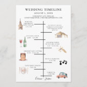 Rustige Waterverf bruiloft tijdlijn Programmakaart (Voorkant)