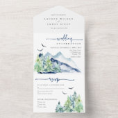 Rustige Waterverf Buurdenweddenschap All In One Uitnodiging (Binnen)