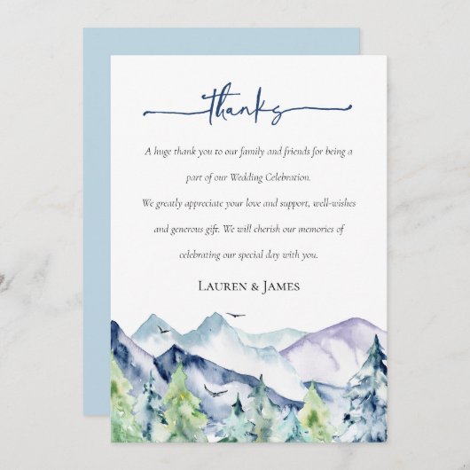 Rustige Waterverf Buurdenweddenschap Bedankkaart (Voorkant / Achterkant)