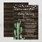 Rustige Waterverf Cactus Barn Wood Baby shower Kaart (Voorkant / Achterkant)