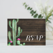 Rustige Waterverf Cactus Barn Wood RSVP (Staand voorkant)
