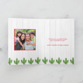 Rustige Waterverf Cactus Kerstfeestdag Foto Feestdagen Kaart (Binnen)