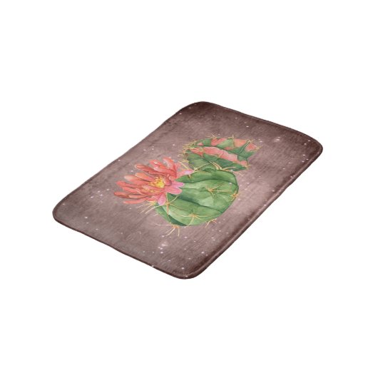 Rustige Waterverf Cactus Oranje ventilator Badmat (Gekanteld)