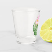 Rustige Waterverf Cactus roze bloemen Shot Glas (Links)