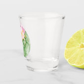 Rustige Waterverf Cactus roze bloemen Shot Glas (Rechts)