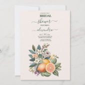 Rustige Waterverf Citrus Bridal Uitnodiging (Voorkant)