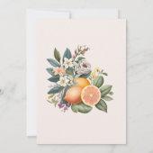 Rustige Waterverf Citrus Bridal Uitnodiging (Achterkant)