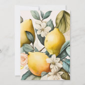 Rustige Waterverf Citrus Bridal Uitnodiging (Achterkant)