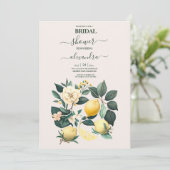 Rustige Waterverf Citrus Bridal Uitnodiging (Staand voorkant)