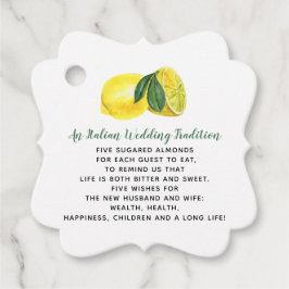 Rustige Waterverf Citrus Lemon Wedding Favor Label