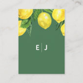 Rustige Waterverf Citrus Lemon Wedding Informatiekaartje (Achterkant)