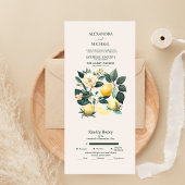 Rustige Waterverf Citrus trouwt in één keer All In One Uitnodiging