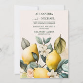Rustige Waterverf Citrus Wedding Invitation Kaart (Voorkant)