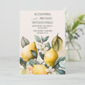 Rustige Waterverf Citrus Wedding Invitation Kaart (Staand voorkant)