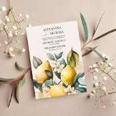 Rustige Waterverf Citrus Wedding Invitation Kaart