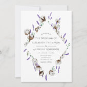 Rustige Waterverf Cotton Lavender Country Wedding Kaart (Voorkant)
