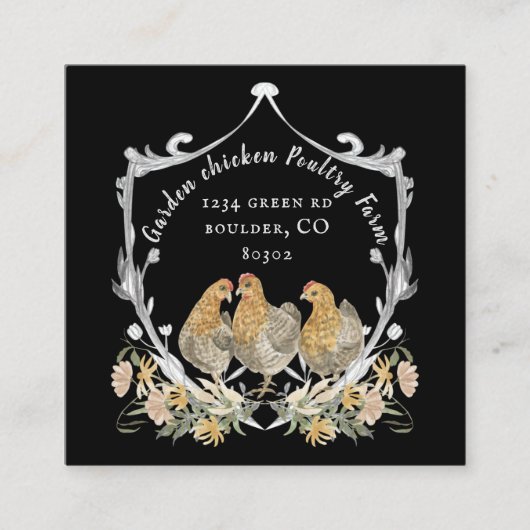 rustige waterverf crest farmhouse visitekaartje (Voorkant)