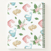 Rustige Waterverf Cute Dinosaur Navy Blue Notitieboek (Achterkant)