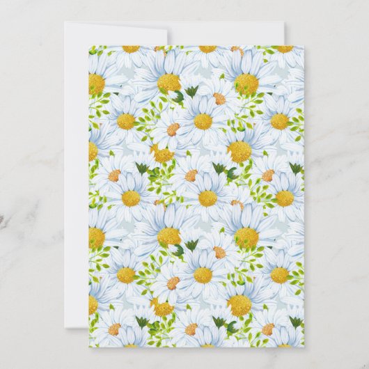 Rustige Waterverf Daisy Wedding Uitnodiging (Achterkant)