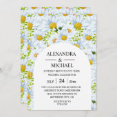 Rustige Waterverf Daisy Wedding Uitnodiging (Voorkant / Achterkant)