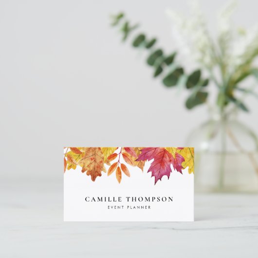 Rustige Waterverf die in de herfst valt Visitekaartje (Staand voorkant)