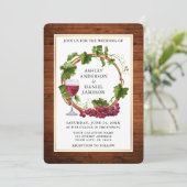 Rustige Waterverf Druivenwouden met woeste bruilof Kaart (Staand voorkant)