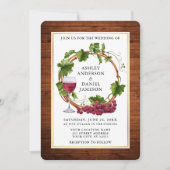 Rustige Waterverf Druivenwouden met woeste bruilof Kaart (Voorkant)