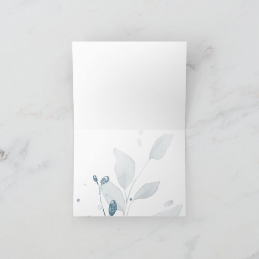 Rustige Waterverf Dusty Blue Hartelijk dank Bedankkaart (Binnen)