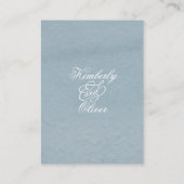 Rustige Waterverf Dusty Blue Natuur Leafy Wedding Informatiekaartje (Achterkant)