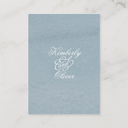 Rustige Waterverf Dusty Blue Natuur Leafy Wedding Informatiekaartje (Achterkant)