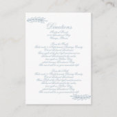 Rustige Waterverf Dusty Blue Natuur Leafy Wedding Informatiekaartje (Voorkant)