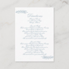 Rustige Waterverf Dusty Blue Natuur Leafy Wedding Informatiekaartje