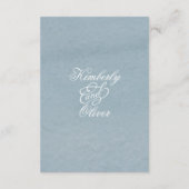 Rustige Waterverf Dusty Blue Natuur Leafy Wedding Informatiekaartje (Achterkant)