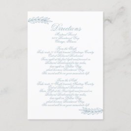 Rustige Waterverf Dusty Blue Natuur Leafy Wedding Informatiekaartje