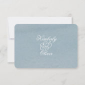 Rustige Waterverf Dusty Blue Natuur Leafy Wedding Kaart (Achterkant)