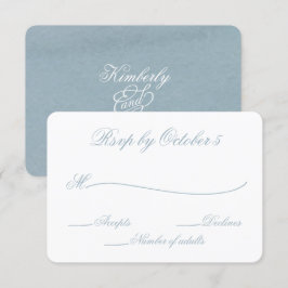 Rustige Waterverf Dusty Blue Natuur Leafy Wedding Kaart