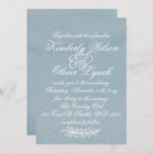 Rustige Waterverf Dusty Blue Natuur Leafy Wedding