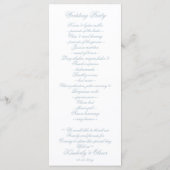 Rustige Waterverf Dusty Blue Natuur Leafy Wedding Programmakaart (Achterkant)