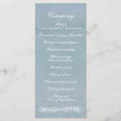 Rustige Waterverf Dusty Blue Natuur Leafy Wedding Programmakaart (Voorkant)