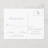 Rustige Waterverf Dusty Blue Natuur Leafy Wedding Uitnodiging Briefkaart (Achterkant)