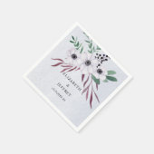 Rustige Waterverf Dusty Blue White Floral Wedding Servet (Hoek)