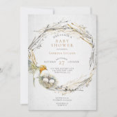 Rustige Waterverf en nesttwins Baby shower Kaart (Voorkant)