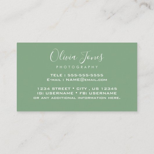 Rustige waterverf eucalyptus boho professional visitekaartje (Achterkant)