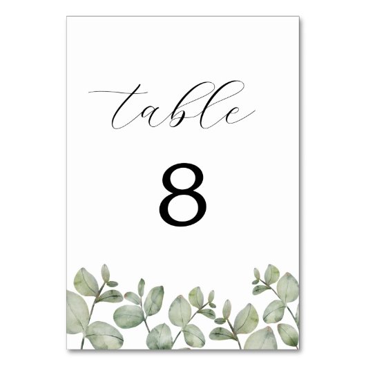 Rustige Waterverf Eucalyptus bruiloft Kaart (Achterkant)