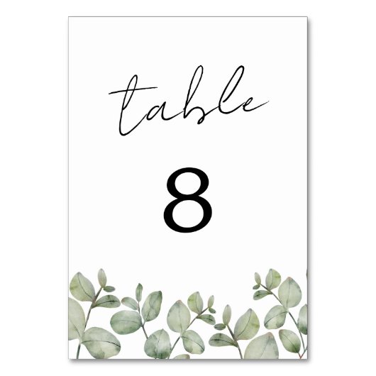 Rustige Waterverf Eucalyptus bruiloft Kaart (Voorkant)
